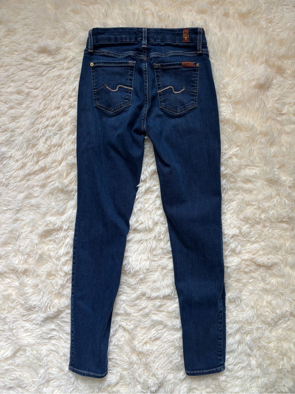7 For All Mankind Blair Skinny Jeans Dark Wash Womens Size 25